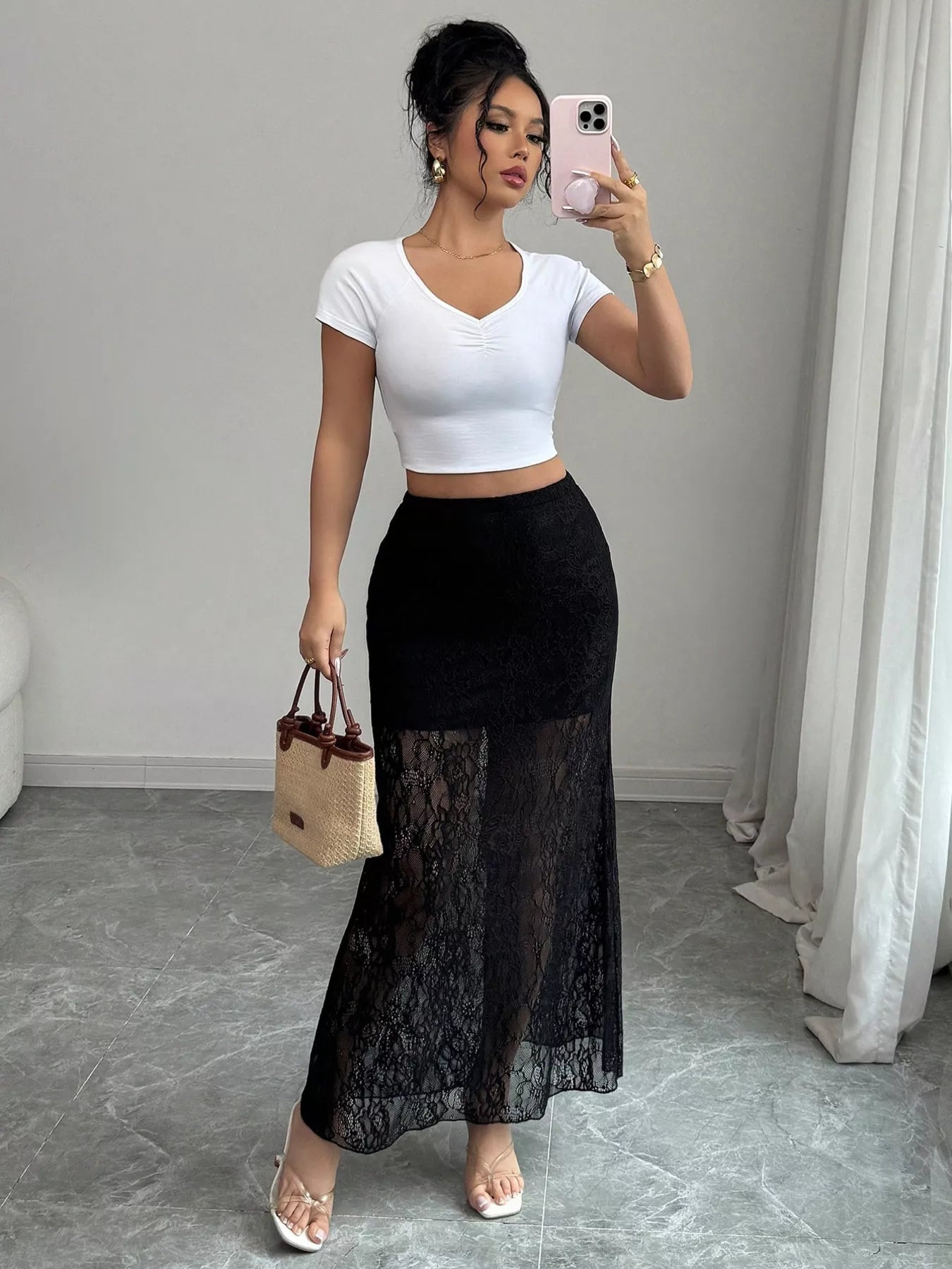 Lace Maxi Skirt - cas7m