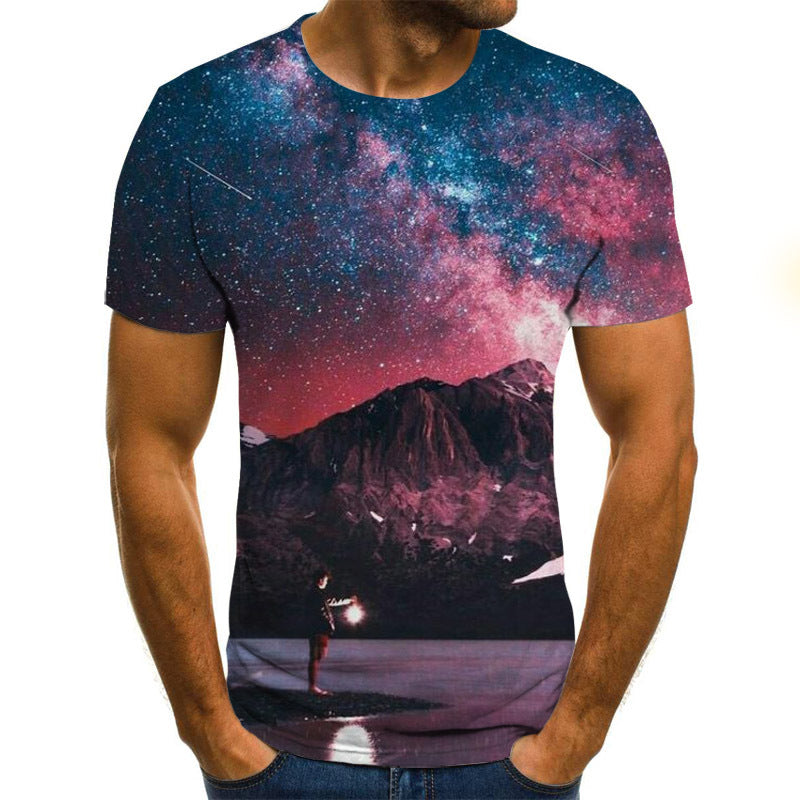 Men's 3D Digital Printed Short Sleeve T-Shirt - cas7m