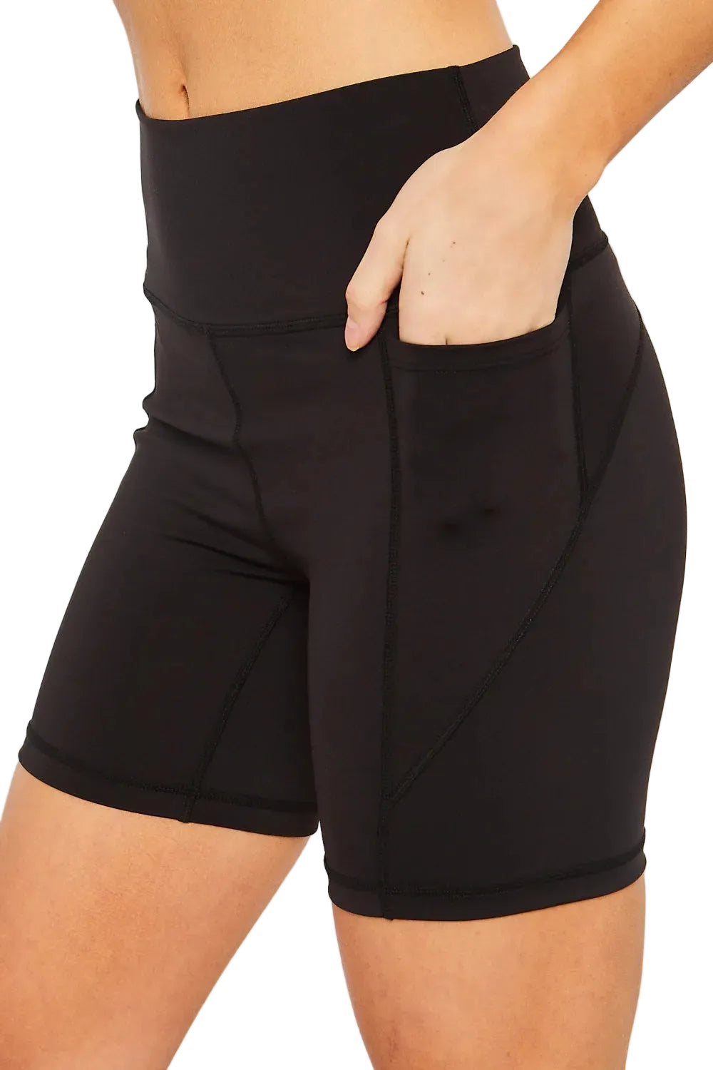 Love Tree High Waist Seam Detail Active Shorts - cas7m