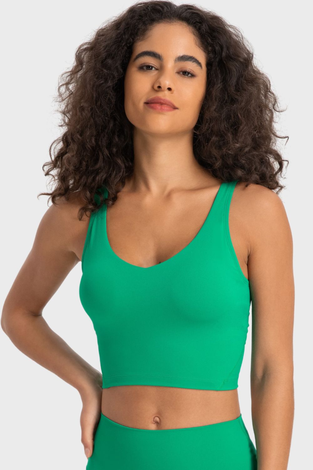 Millennia Deep V-Neck Crop Sports Bra - cas7m