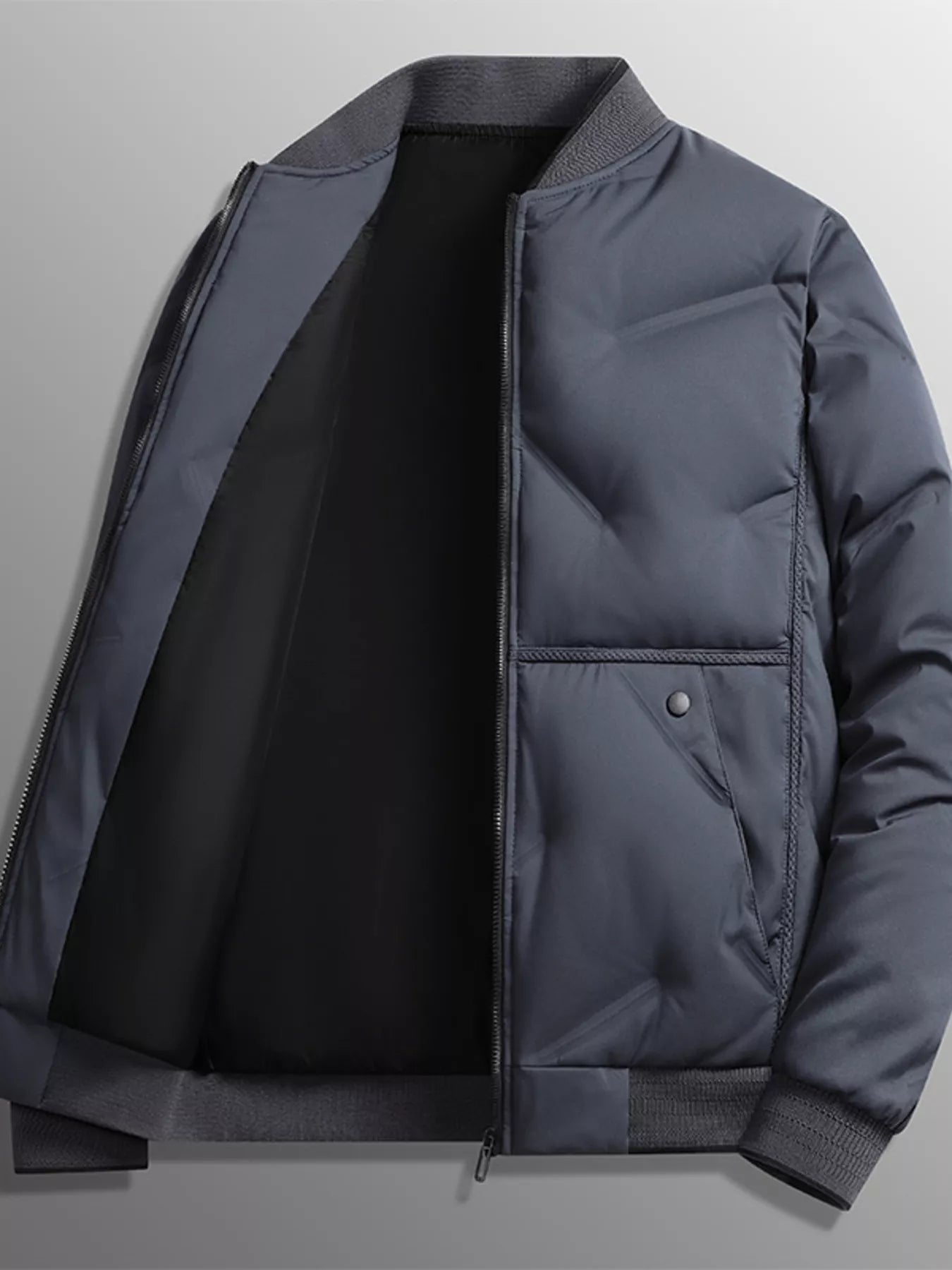 Men's Plus Size Lightweight Padded Bomber Jacket - cas7m
