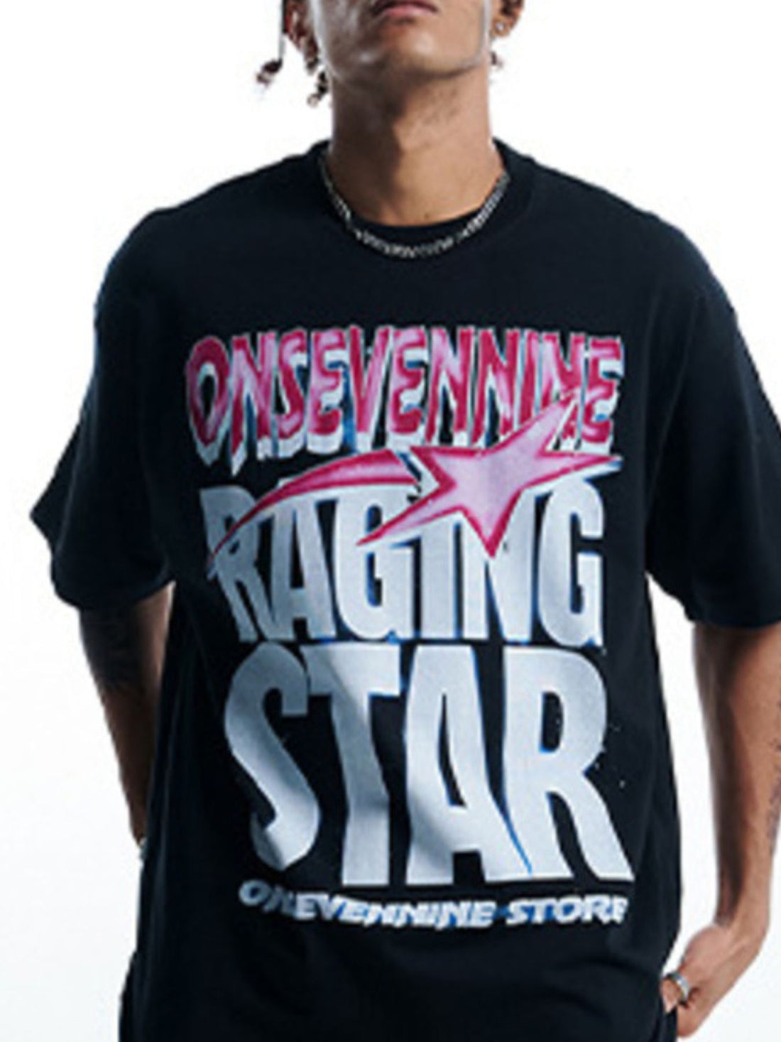 Men's Letter Graphic Round Neck T-Shirt - cas7m