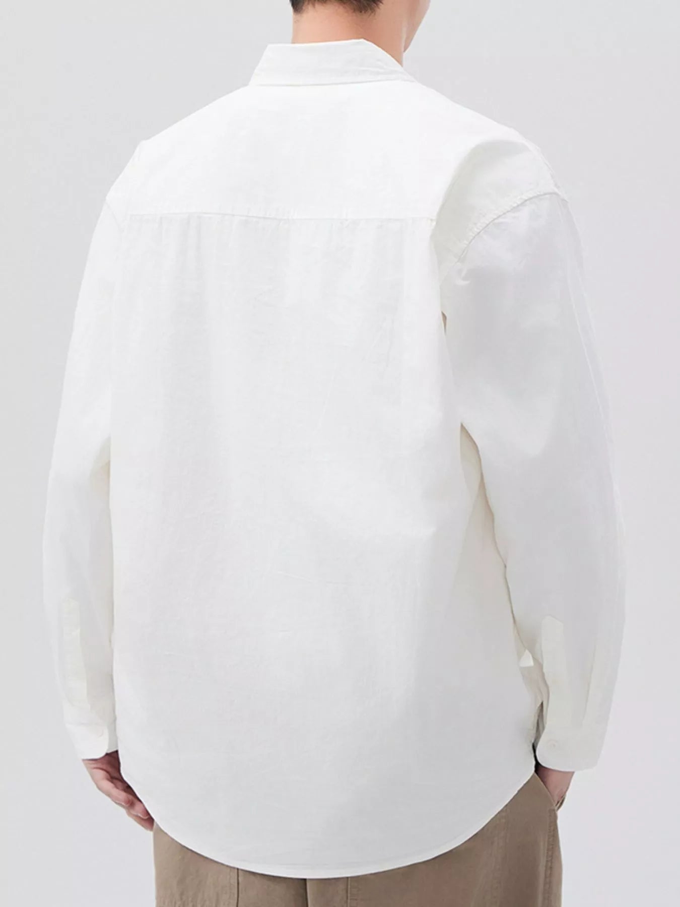 Men's Plus Size Button Up Long Sleeve Shirt - cas7m