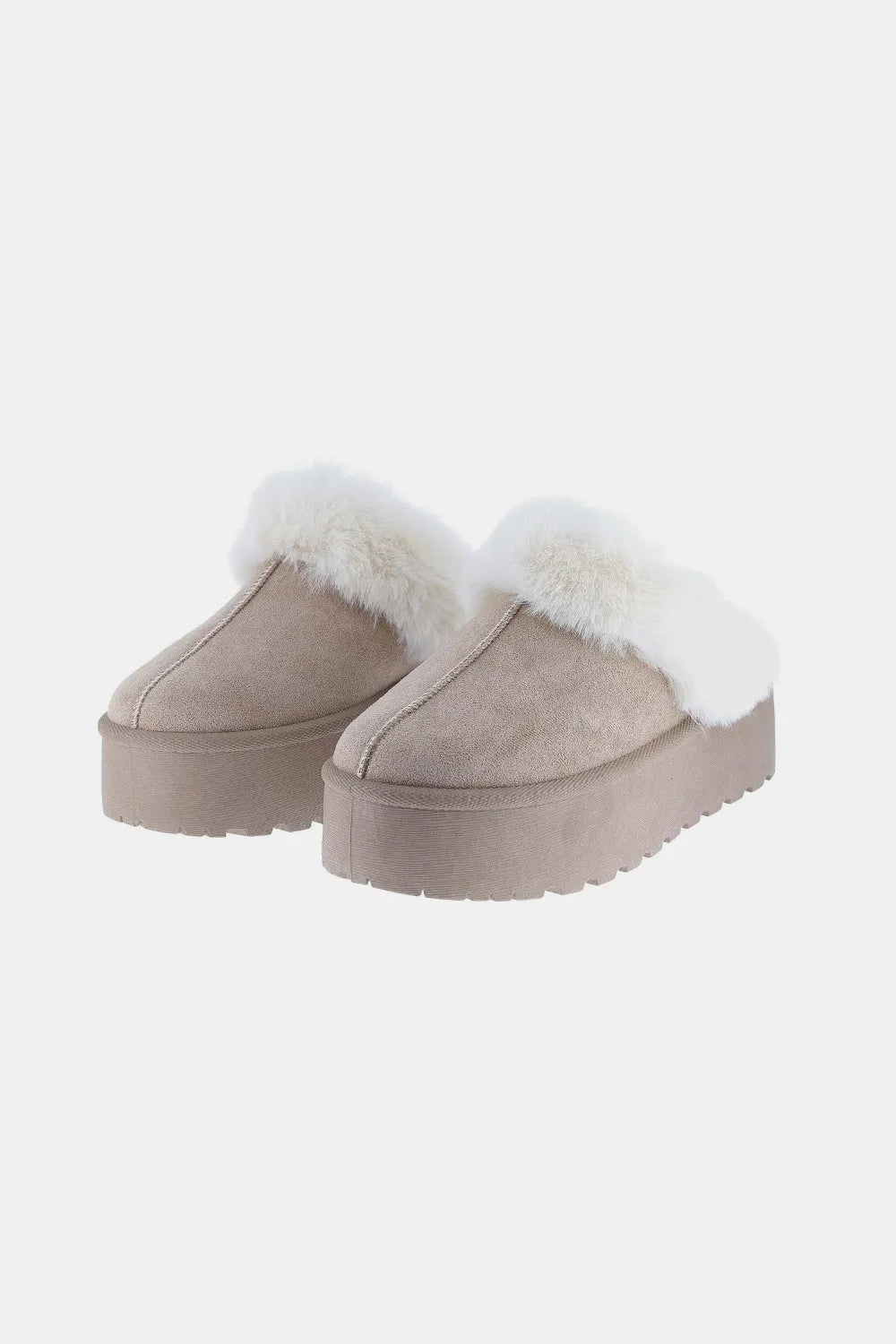 Weeboo Thick Bottom Fur Trim Snow Slippers - cas7m
