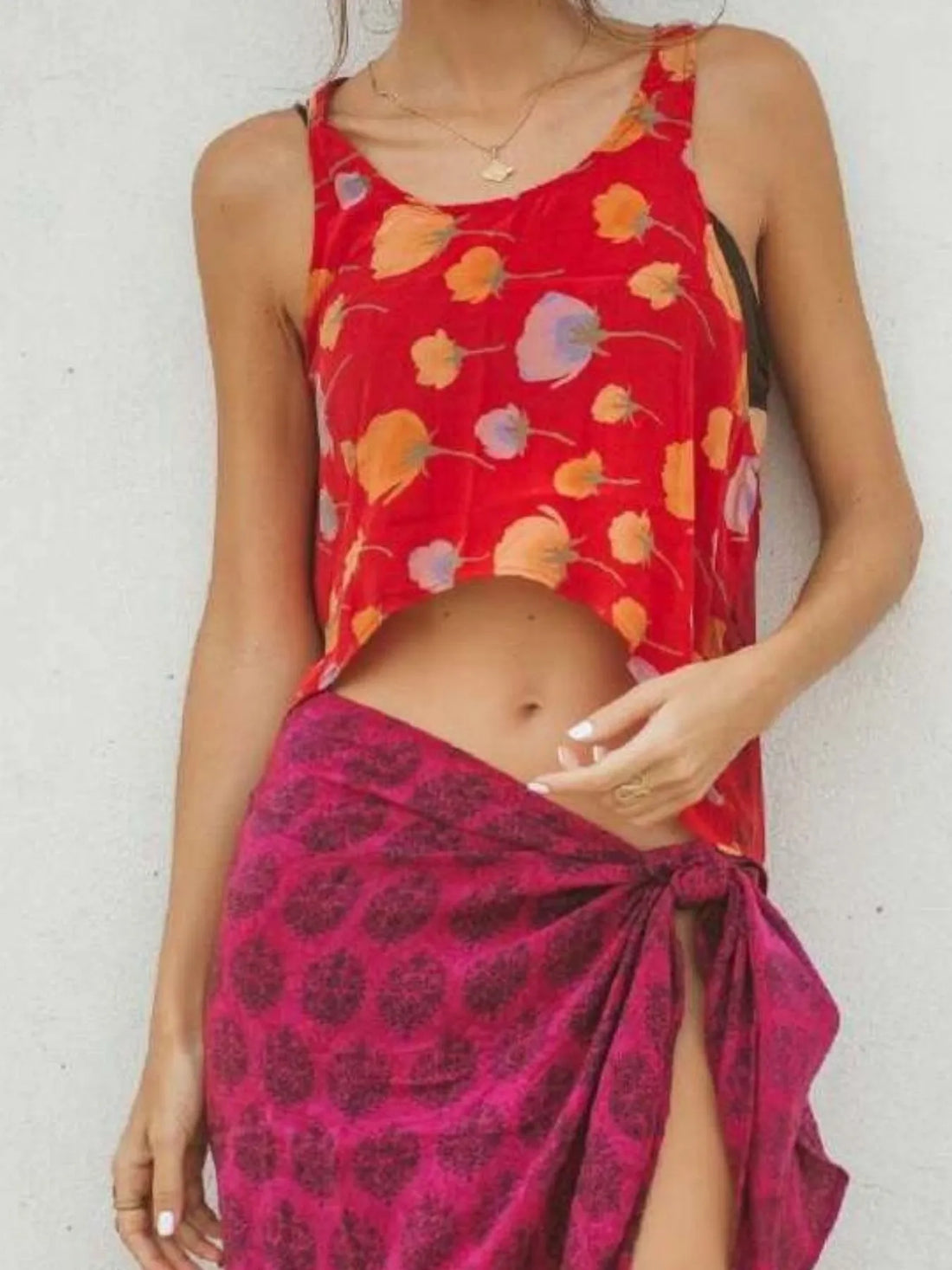 Printed Scoop Neck Tank - cas7m
