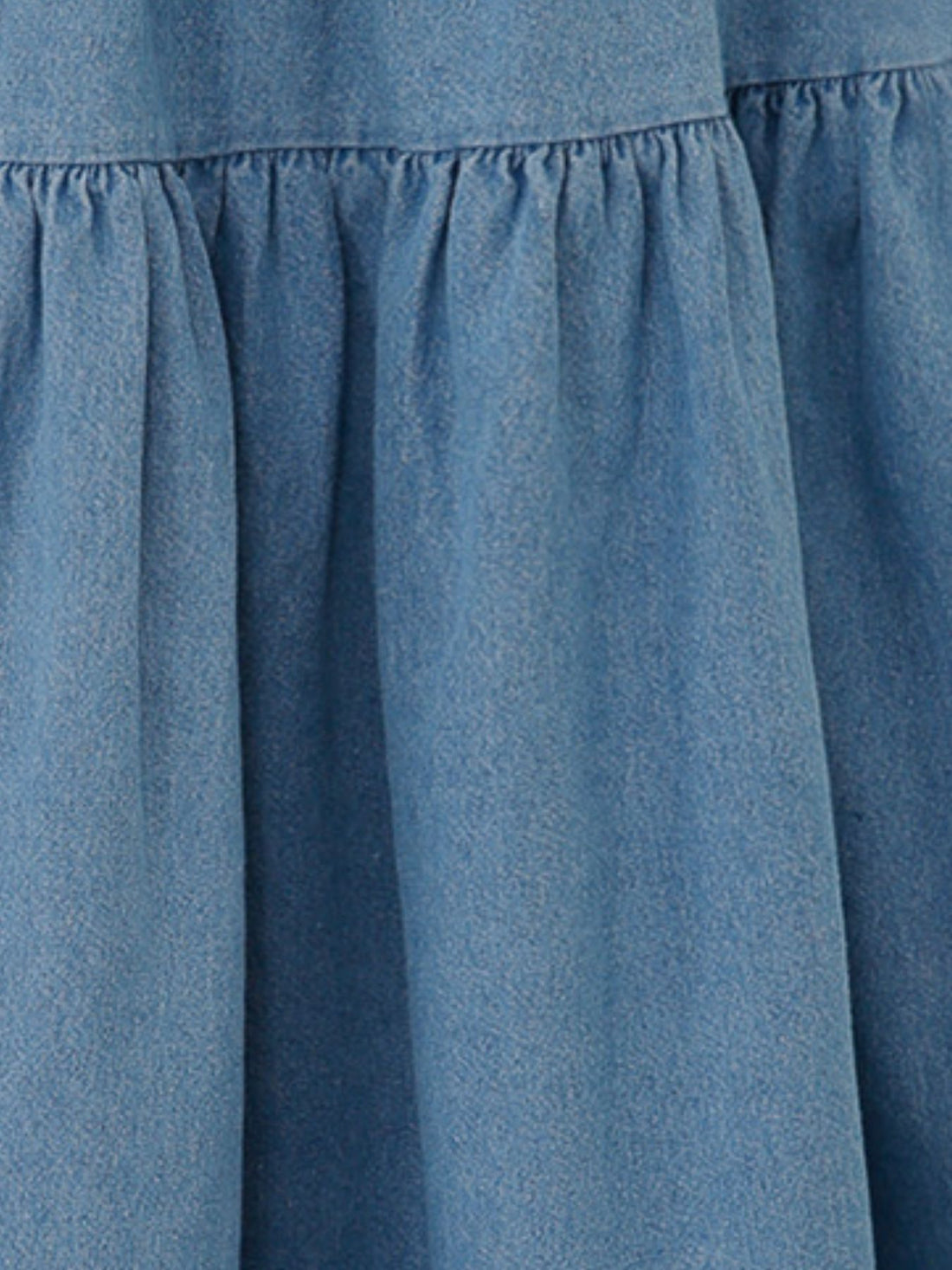 Tiered Denim Midi Skirt - cas7m