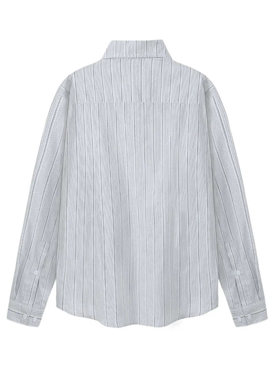 Men's Striped Button Up Long Sleeve Shirt - cas7m