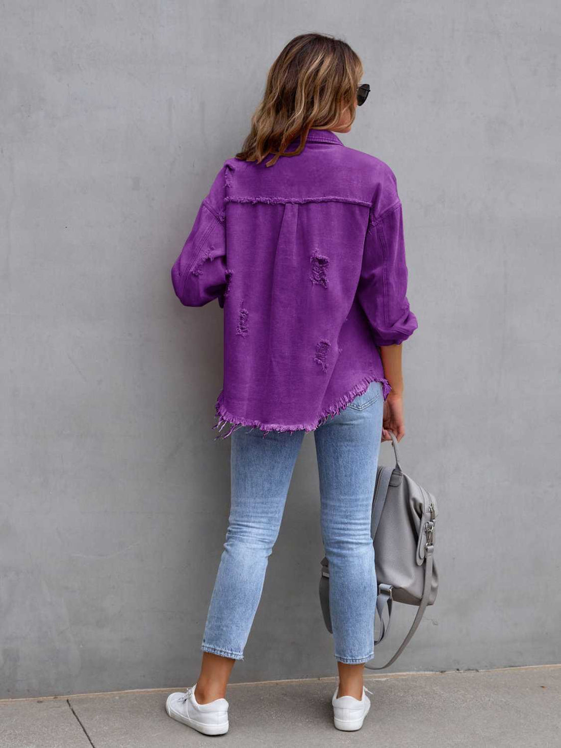 Chic Fringe Cotton-Blend Pullover Top - No Stretch, Machine Washable - cas7m