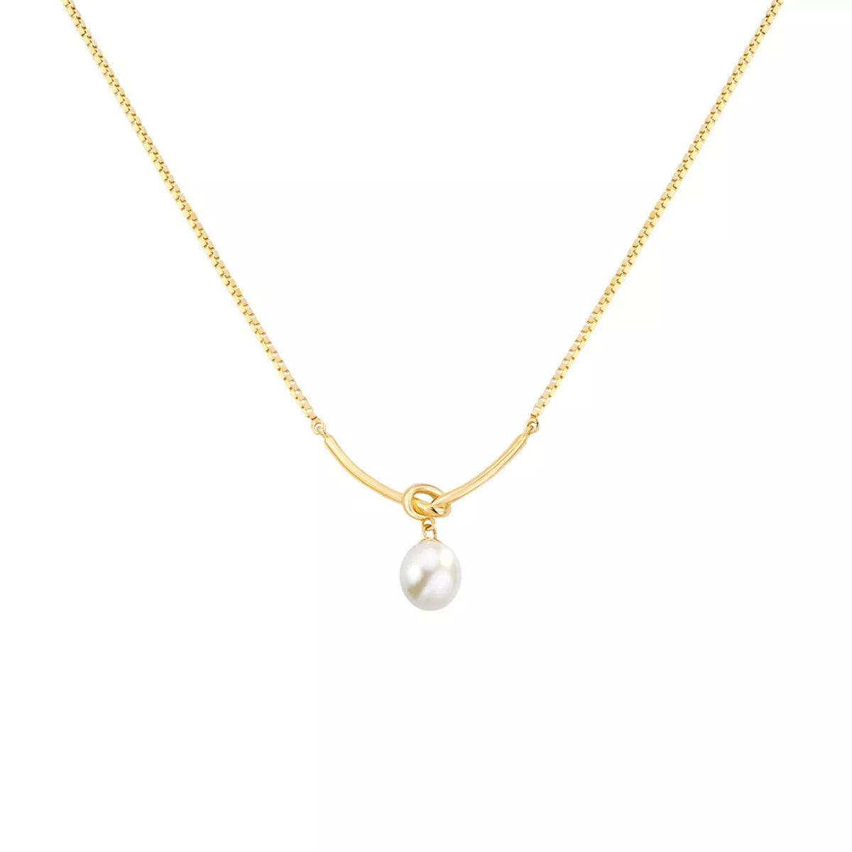 925 Sterling Silver Pearl Necklace - cas7m
