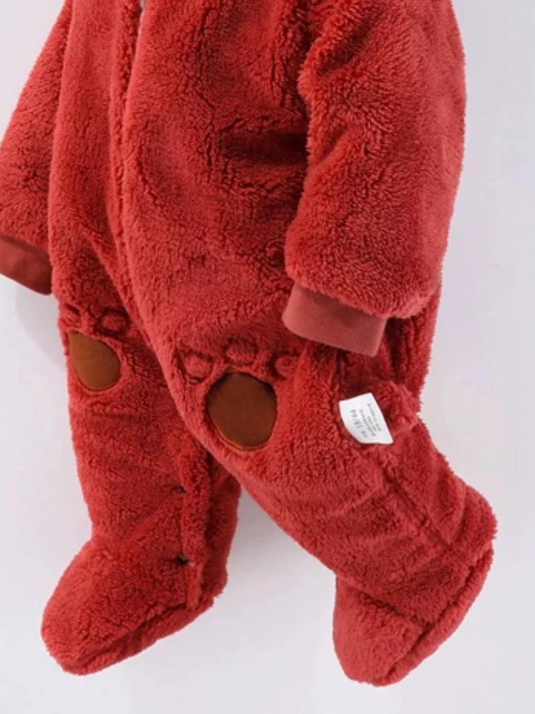 Children's Cozy Bear Hooded Fleece One-Piece - cas7m