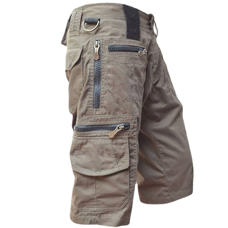 Men's Casual Loose Fit Multi-Pocket Cotton Shorts