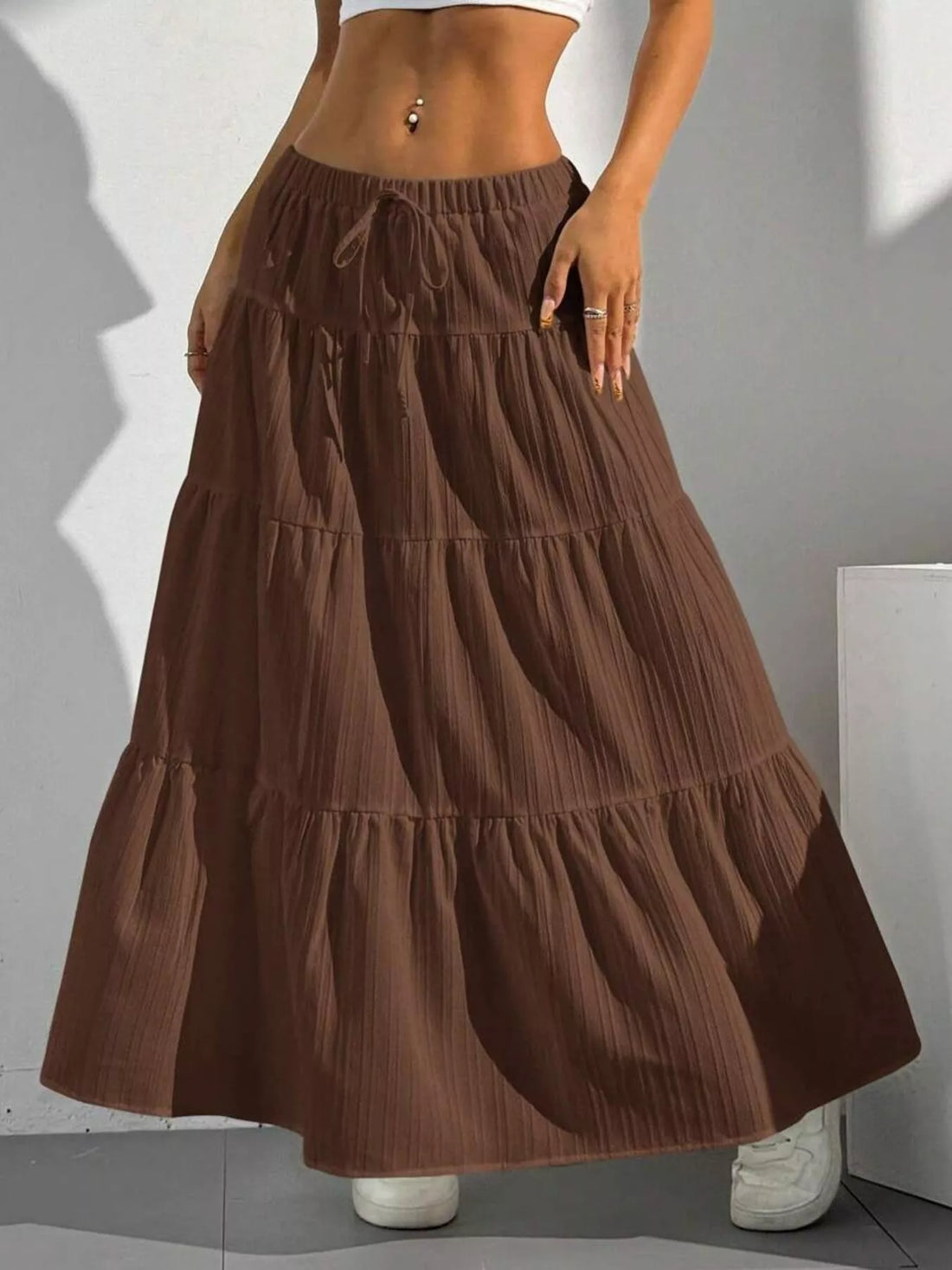 Flowy Tiered Maxi Skirt - cas7m