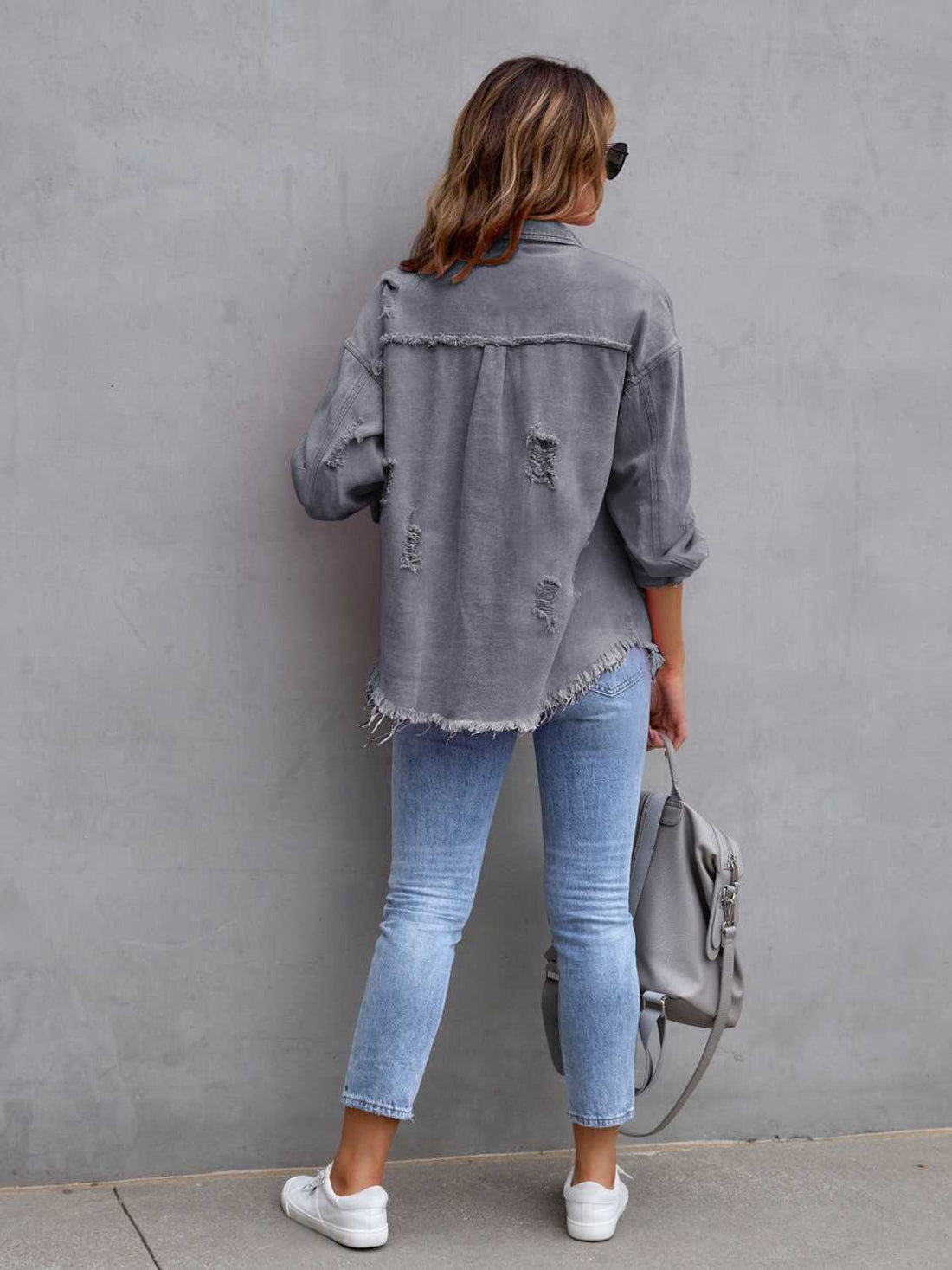 Chic Fringe Cotton-Blend Pullover Top - No Stretch, Machine Washable - cas7m