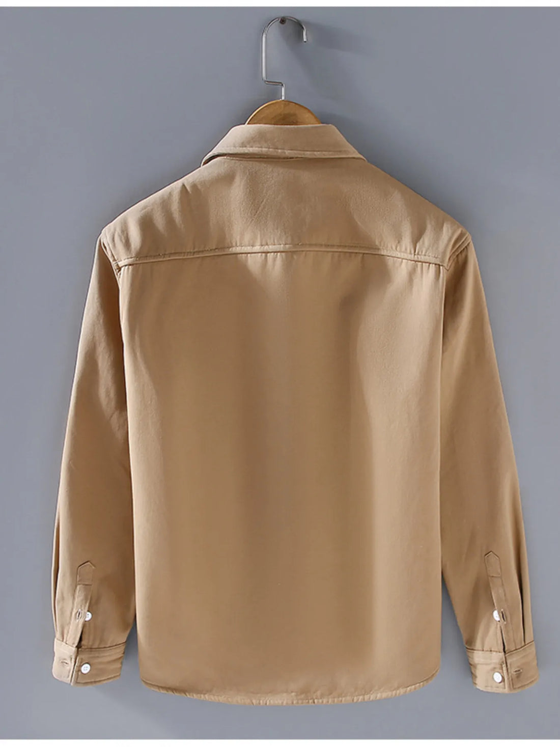 Men's Plus Size Button Up Long Sleeve Shirt - cas7m