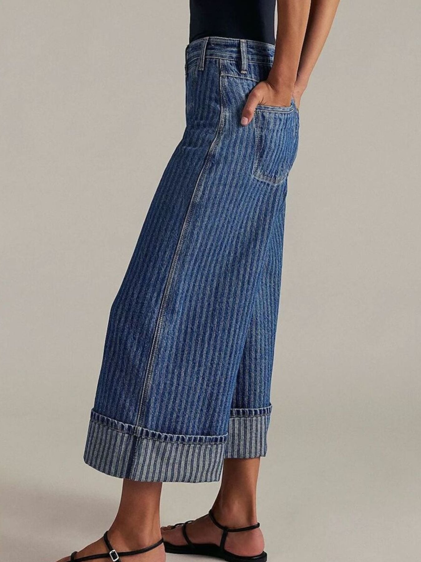 Wide-Leg Cropped Jeans - cas7m