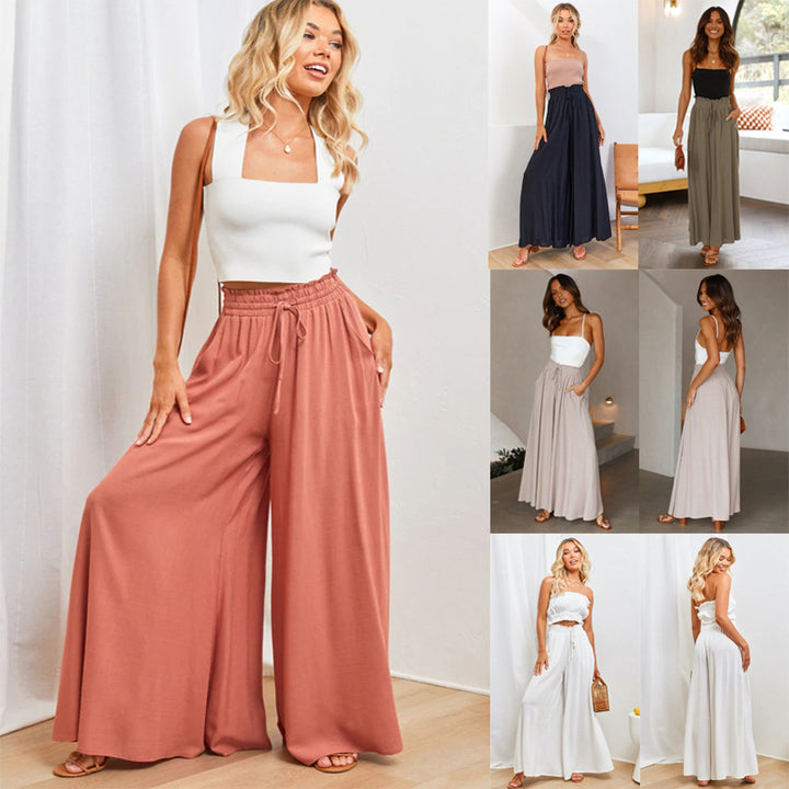 Womens Pants Wide Leg Loose Comfy Lounge Sweatpants With Pockets - cas7m