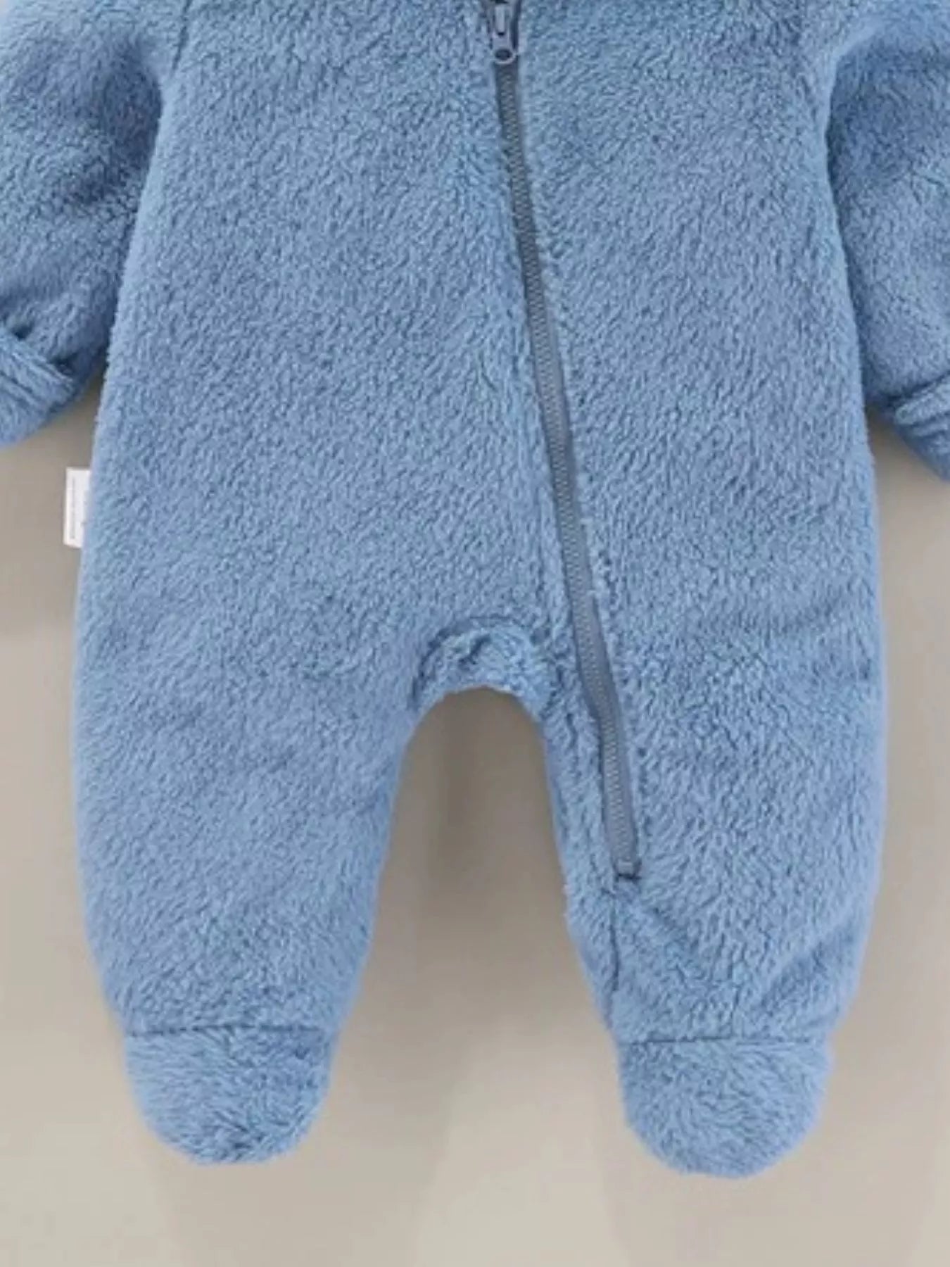 Children's Cozy Bear Hooded Fleece One-Piece - cas7m