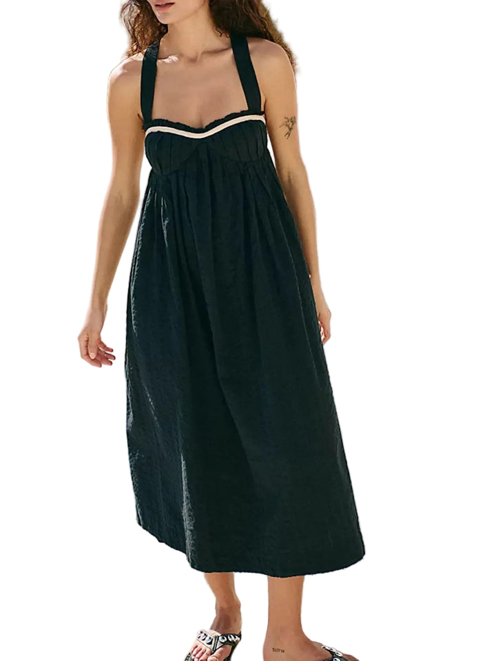 Sweetheart Neck Midi Dress - cas7m