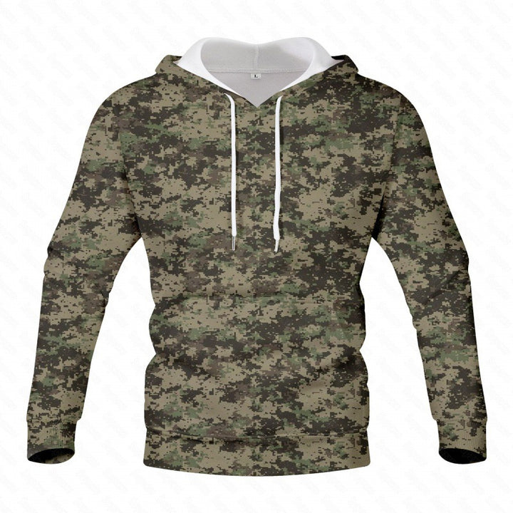 3D Printed Camouflage Hooded Hoodie - cas7m