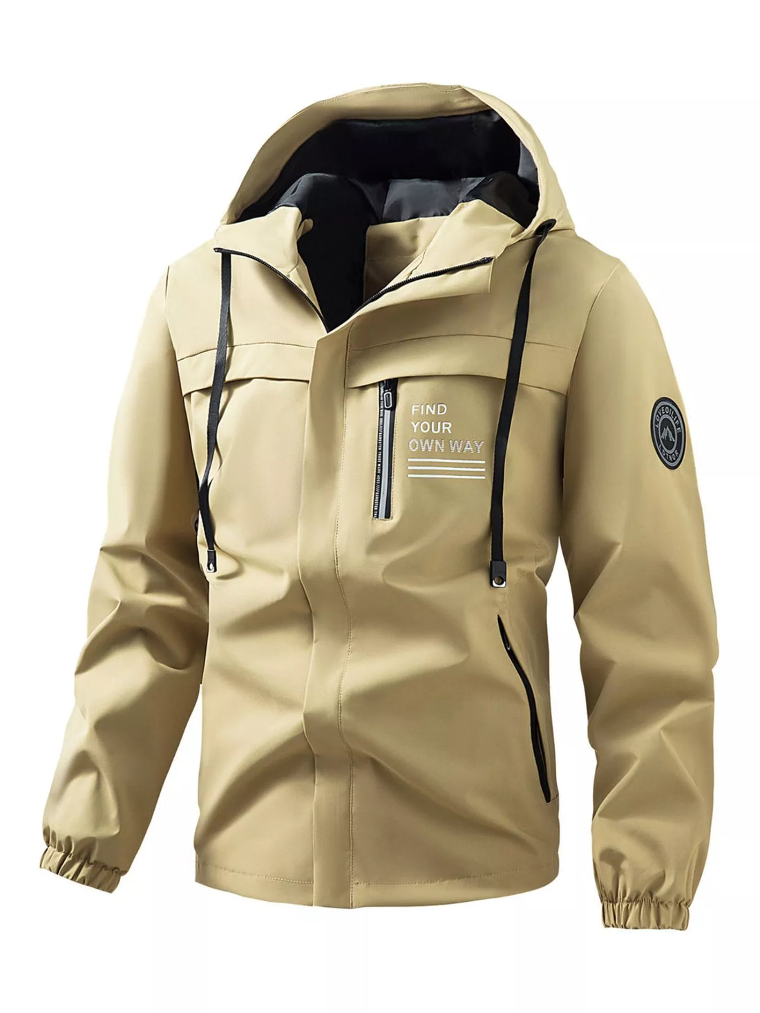 Men's Plus Size Hooded Outdoor Windproof Jacket - cas7m