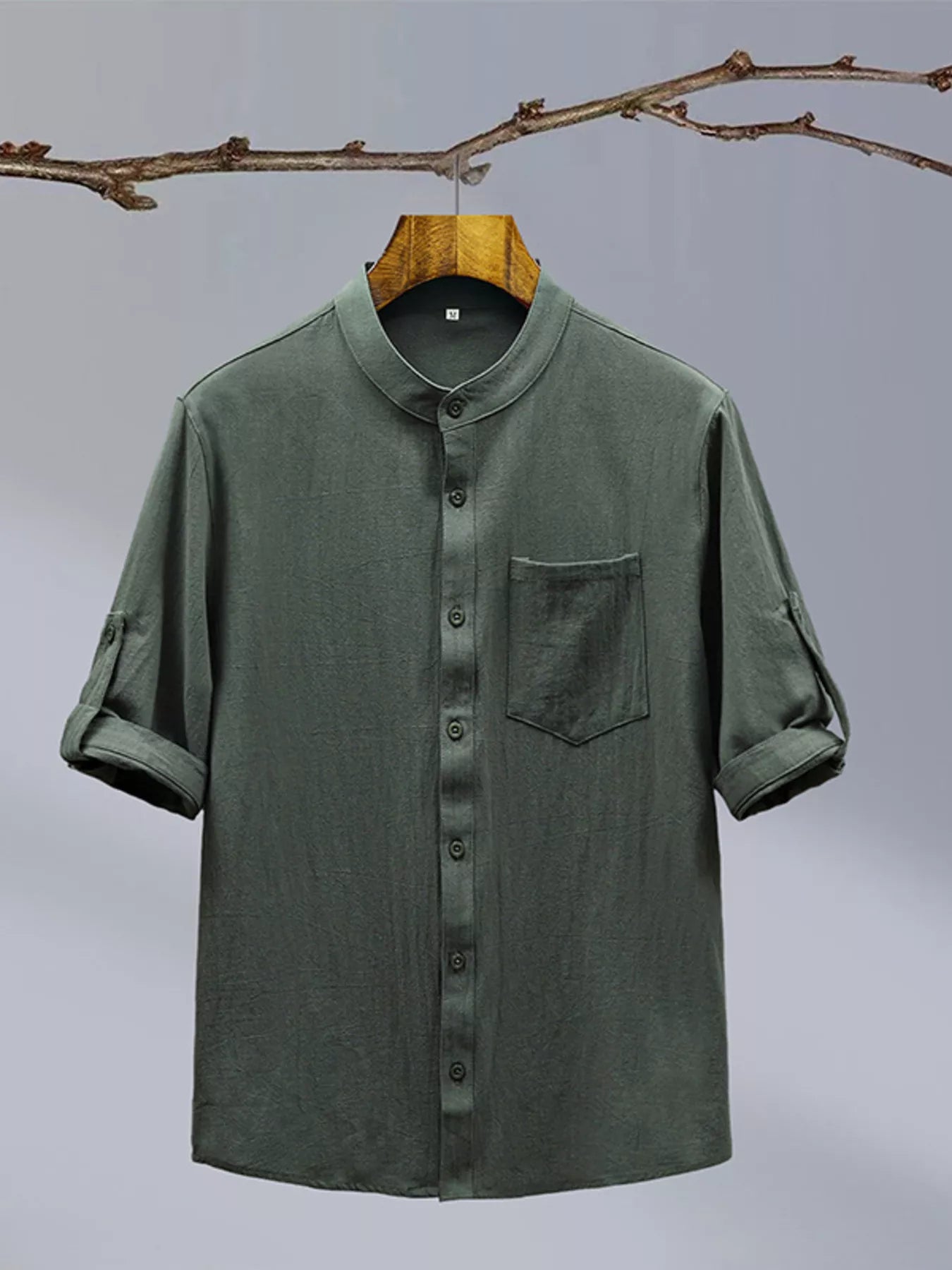 Men's Plus Size Button Up Short Sleeve Shirt - cas7m