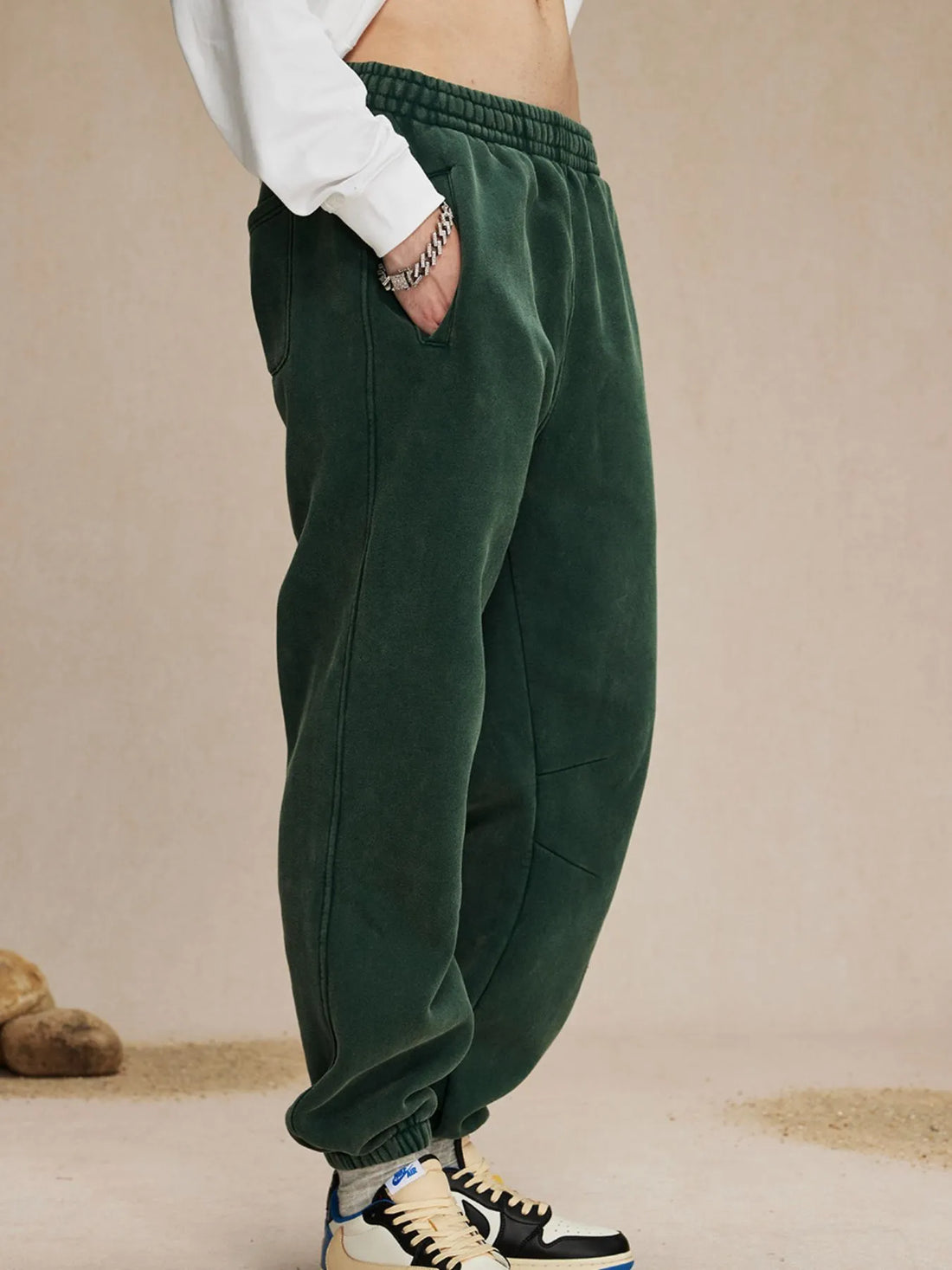 Men's Casual Elastic Waist Cotton Sweatpants - cas7m