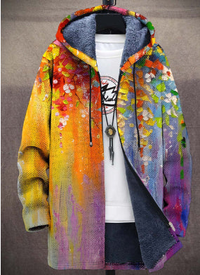 Printed Stand Collar Jacket For Men - cas7m