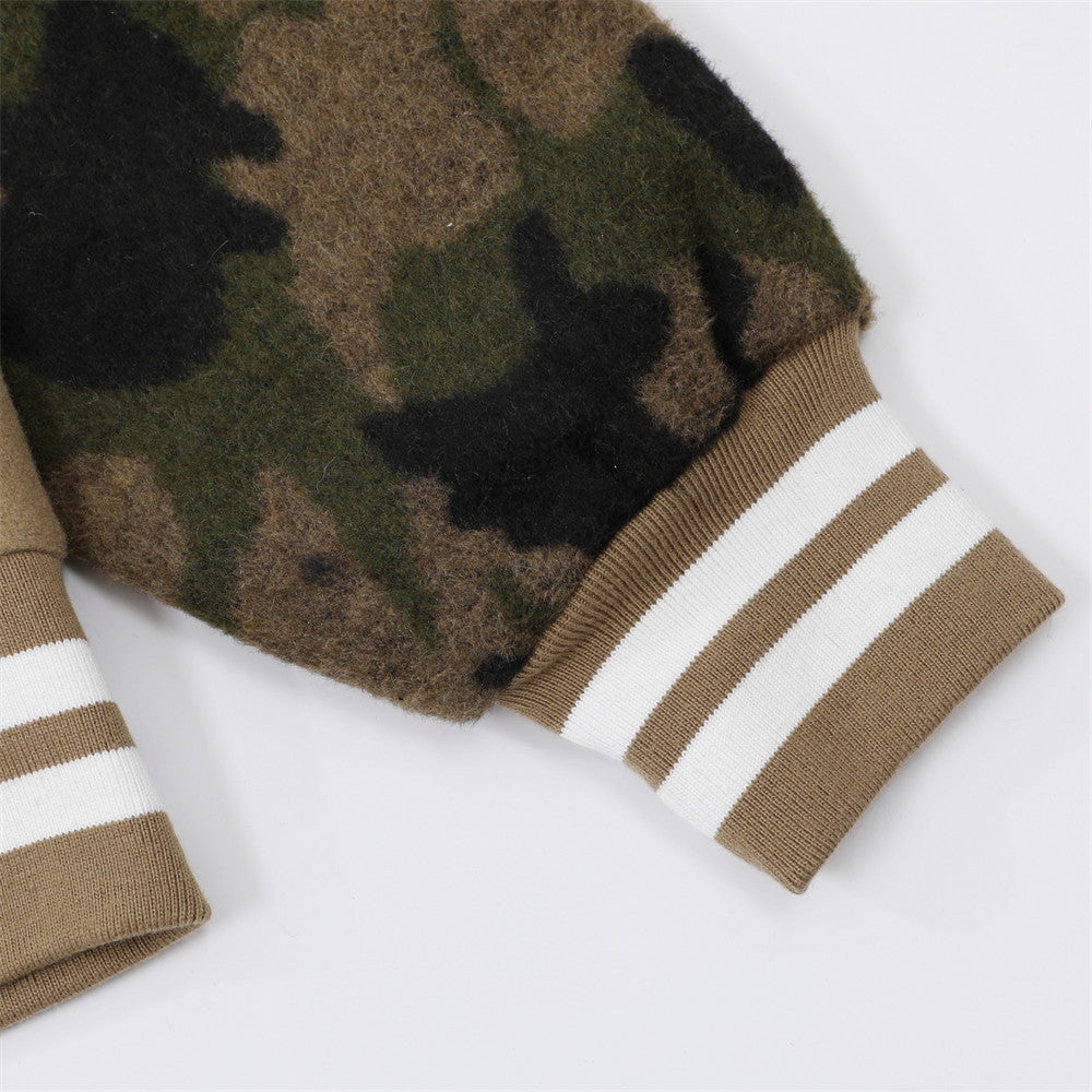 Niche Patchwork Camouflage Baseball Uniform Men's - cas7m