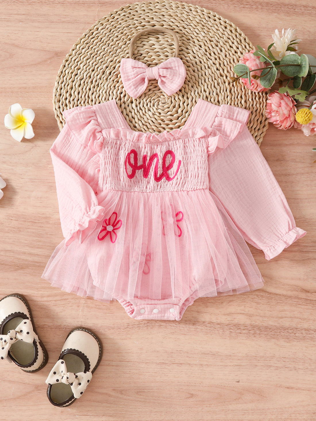 Girls Birthday Romper Short Crawling Outfit Or Dress - cas7m