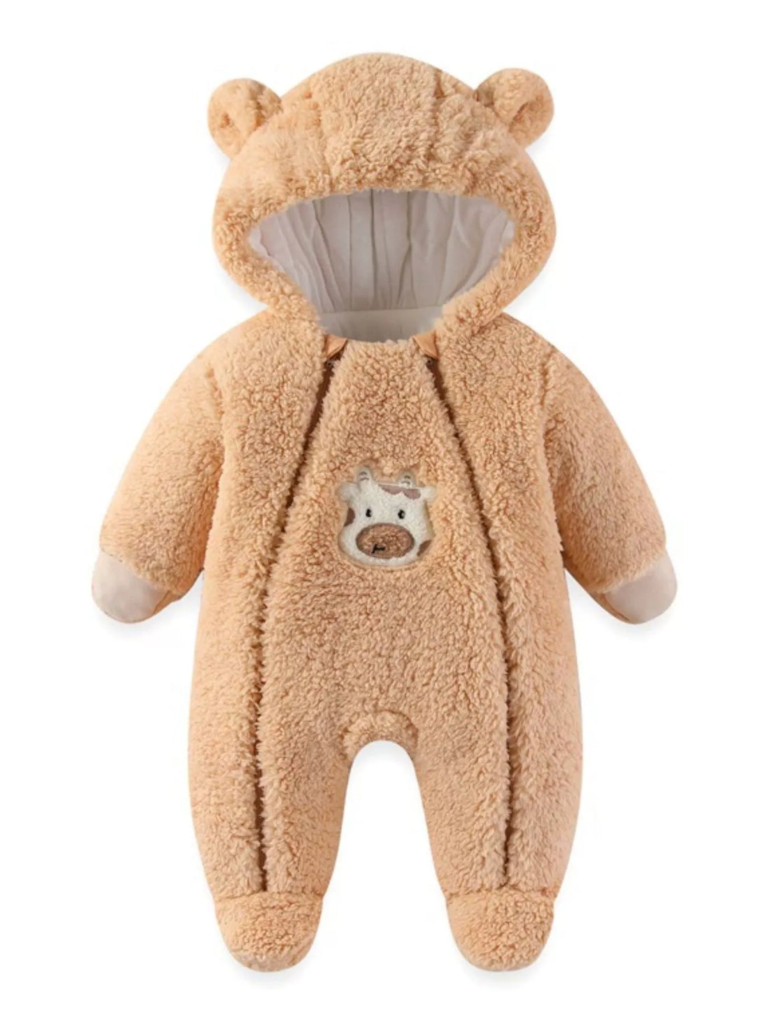 Cute Bunny Hooded Fleece One-Piece - cas7m