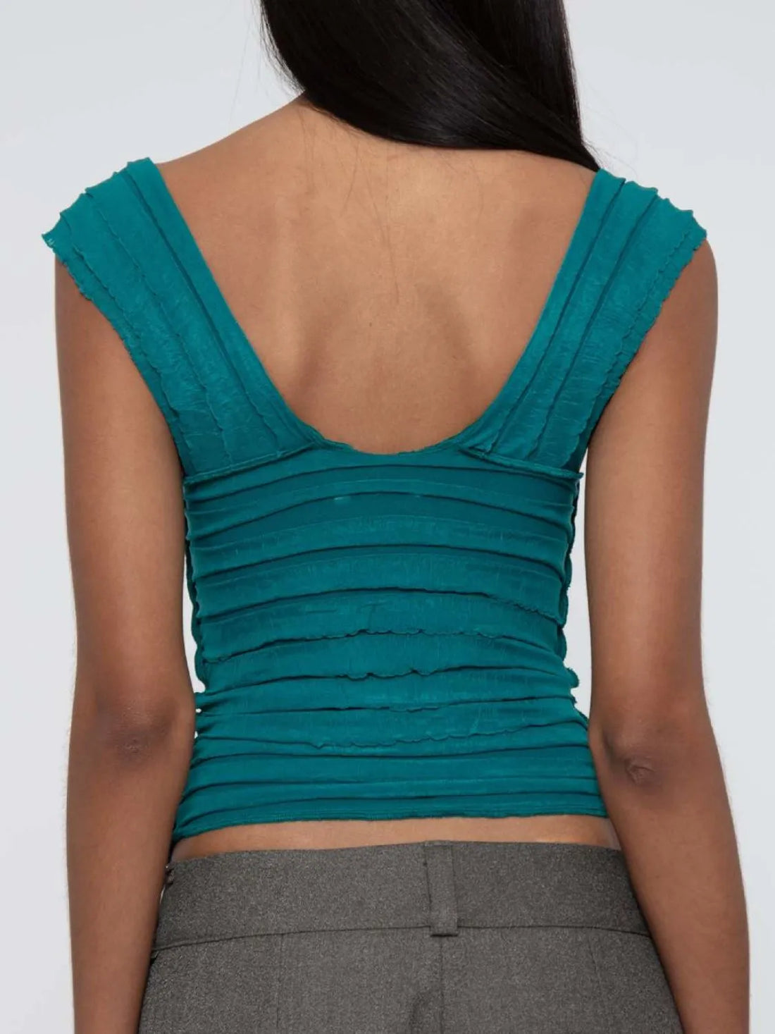 Ruched Solid Tank - cas7m