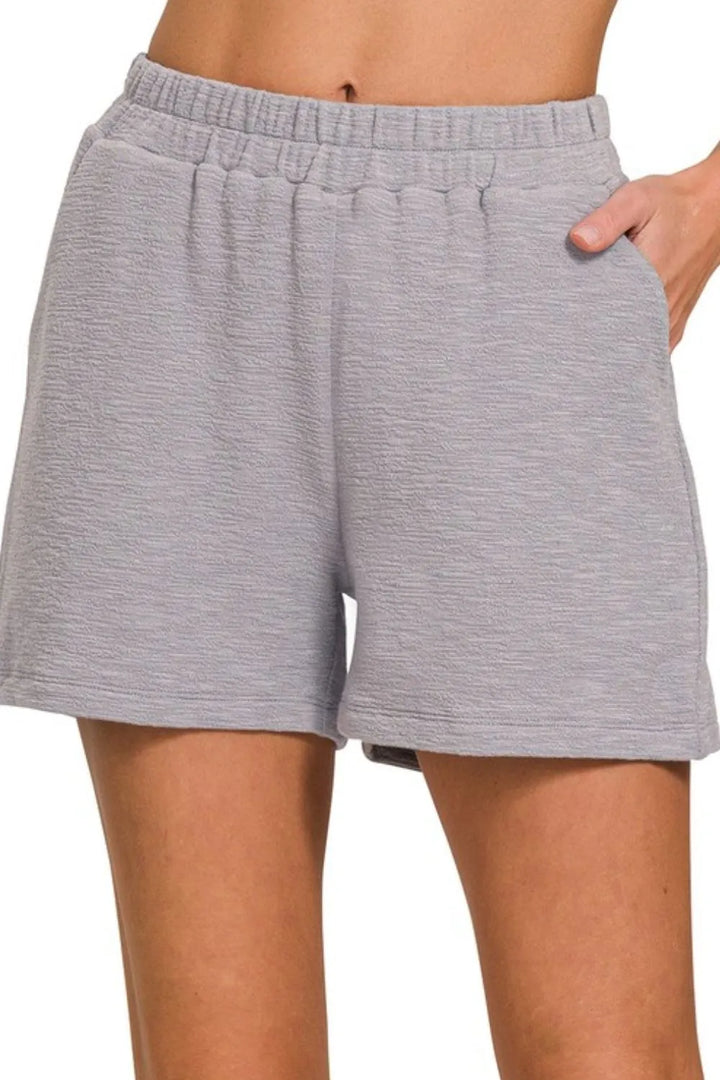 Zenana Cotton Slub Shorts - cas7m