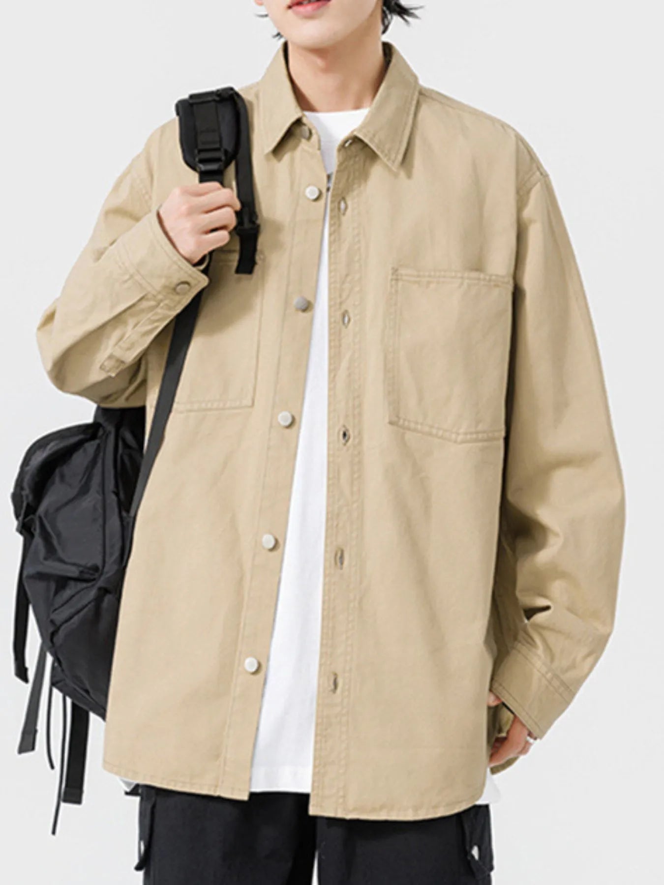 Men's Button Up Long Sleeve Shirt - cas7m