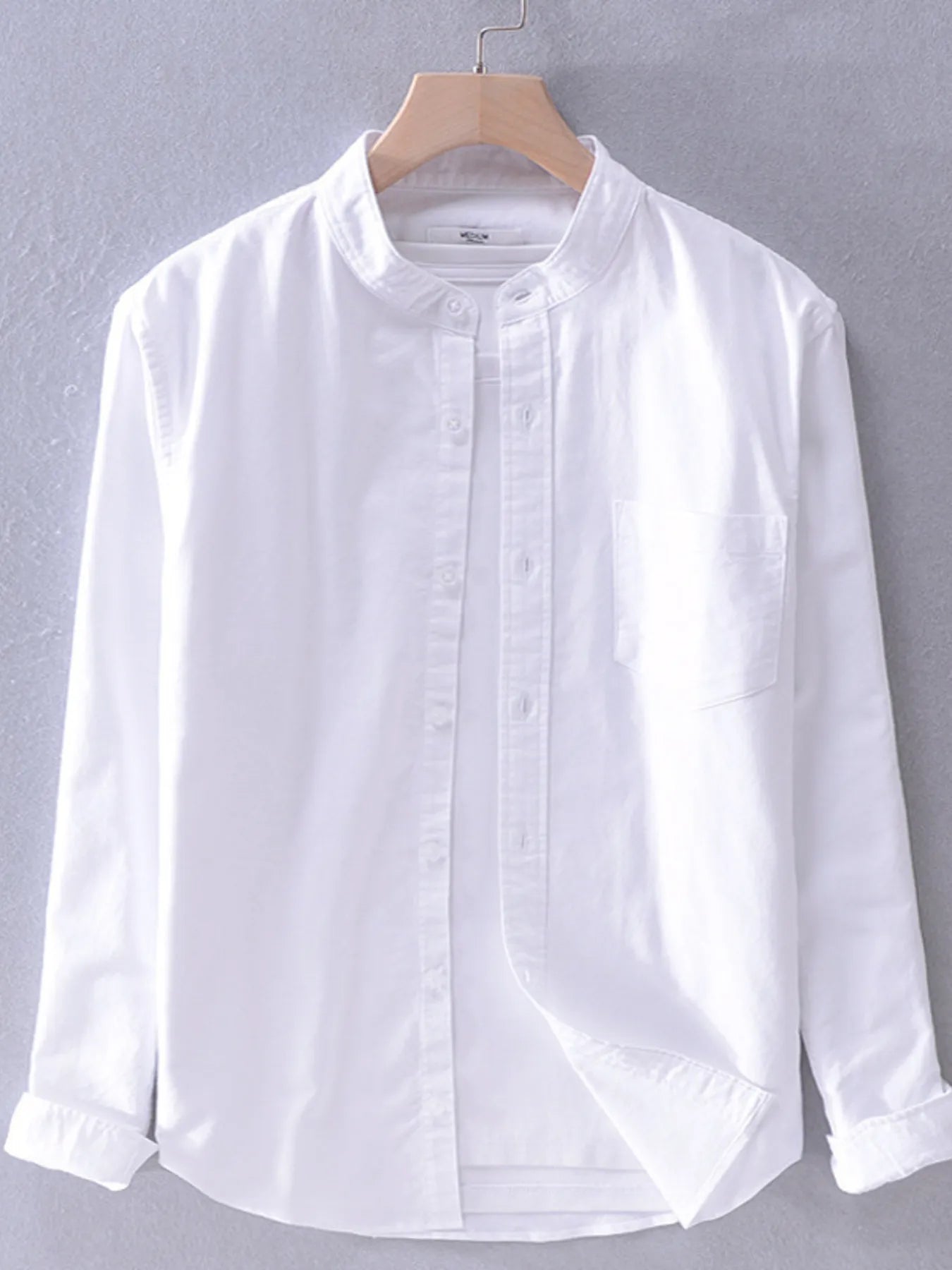Men's Plus Size Button Up Long Sleeve Shirt - cas7m