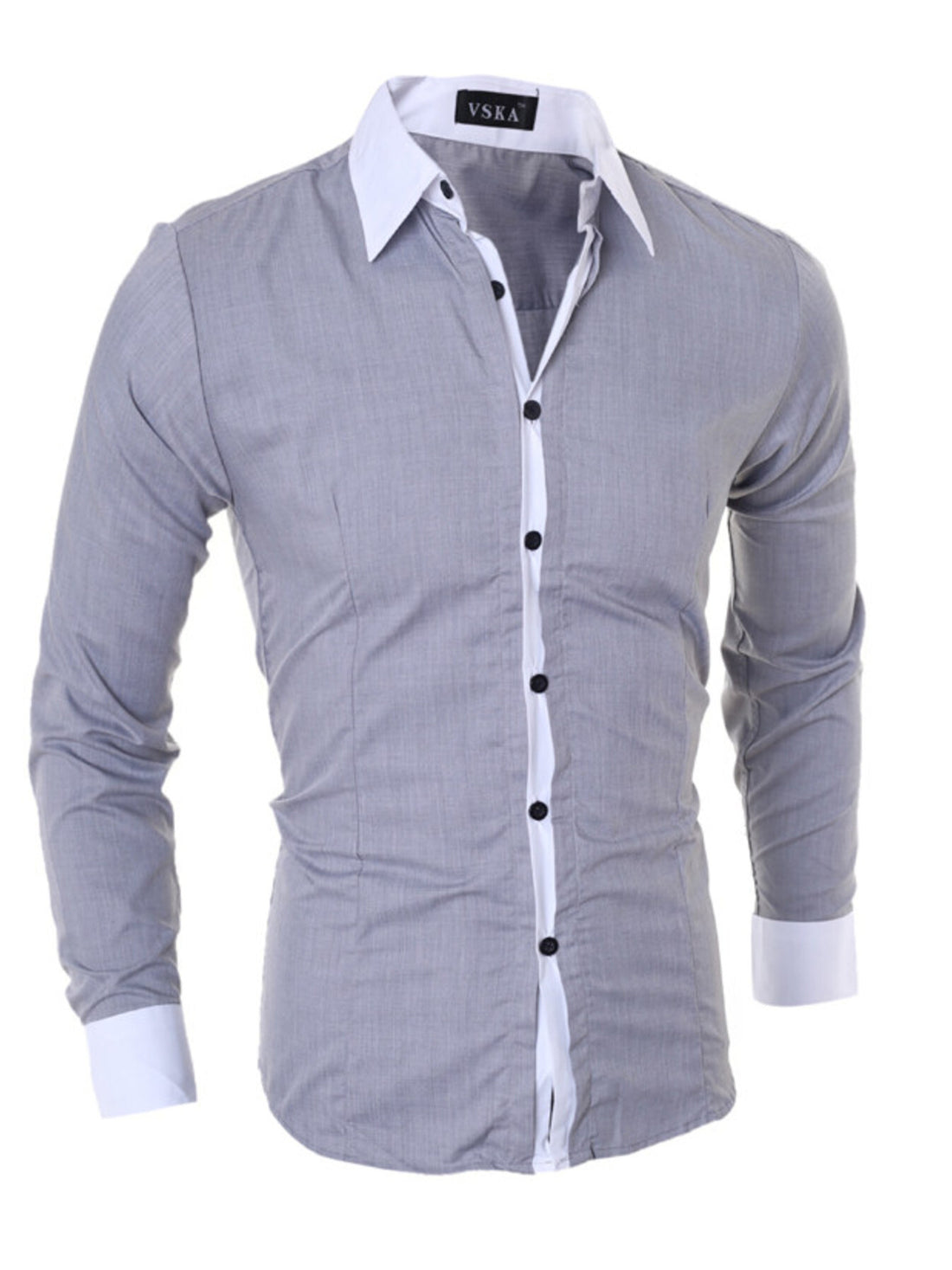 Men's Slim Fit Long Sleeve Shirt - cas7m