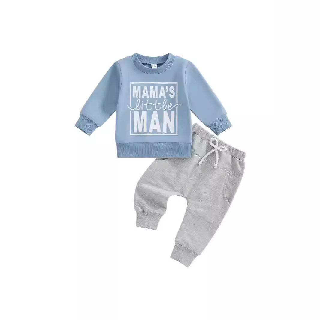 Children's Printing Letter Pullover Sweatshirt Suit - cas7m