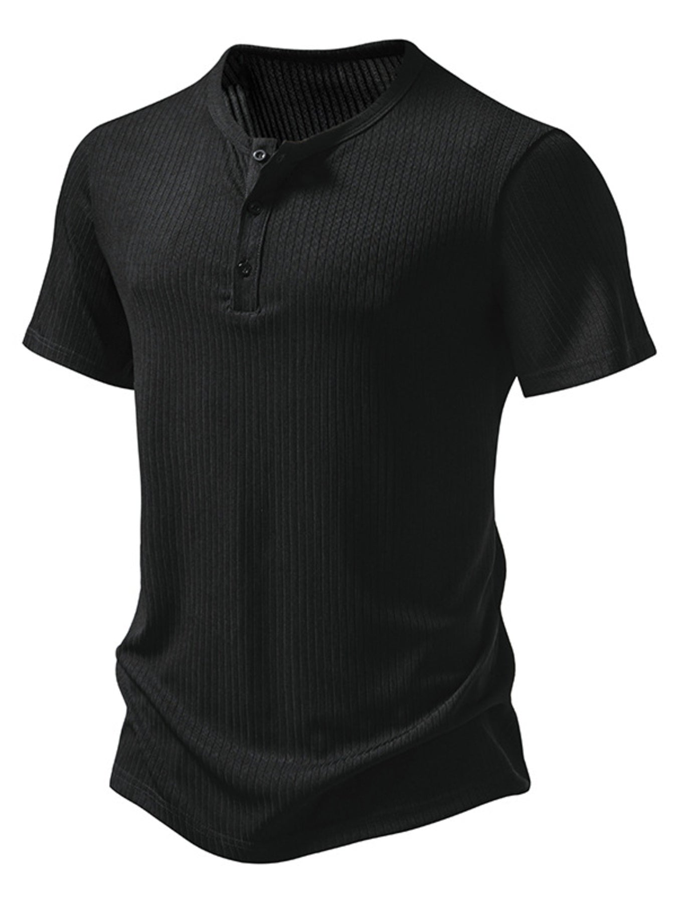 Men's Button Detail Short Sleeve T-Shirt - cas7m