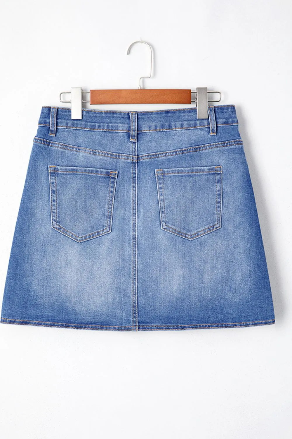 Wrapped Crossed Waist Denim Mini Skirt - cas7m
