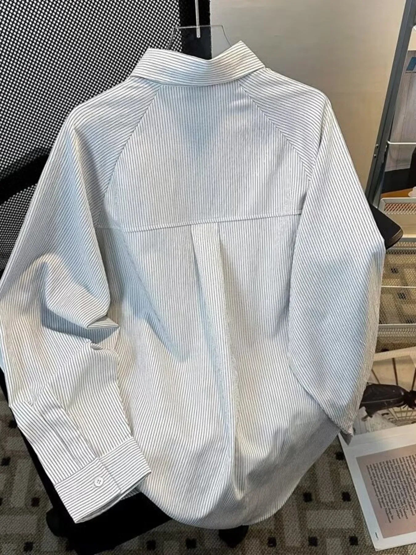Men's Color Block Striped Long Sleeve Shirt - cas7m