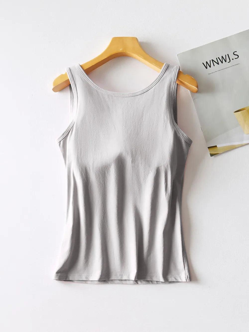 Round Neck Tank with Bra - cas7m