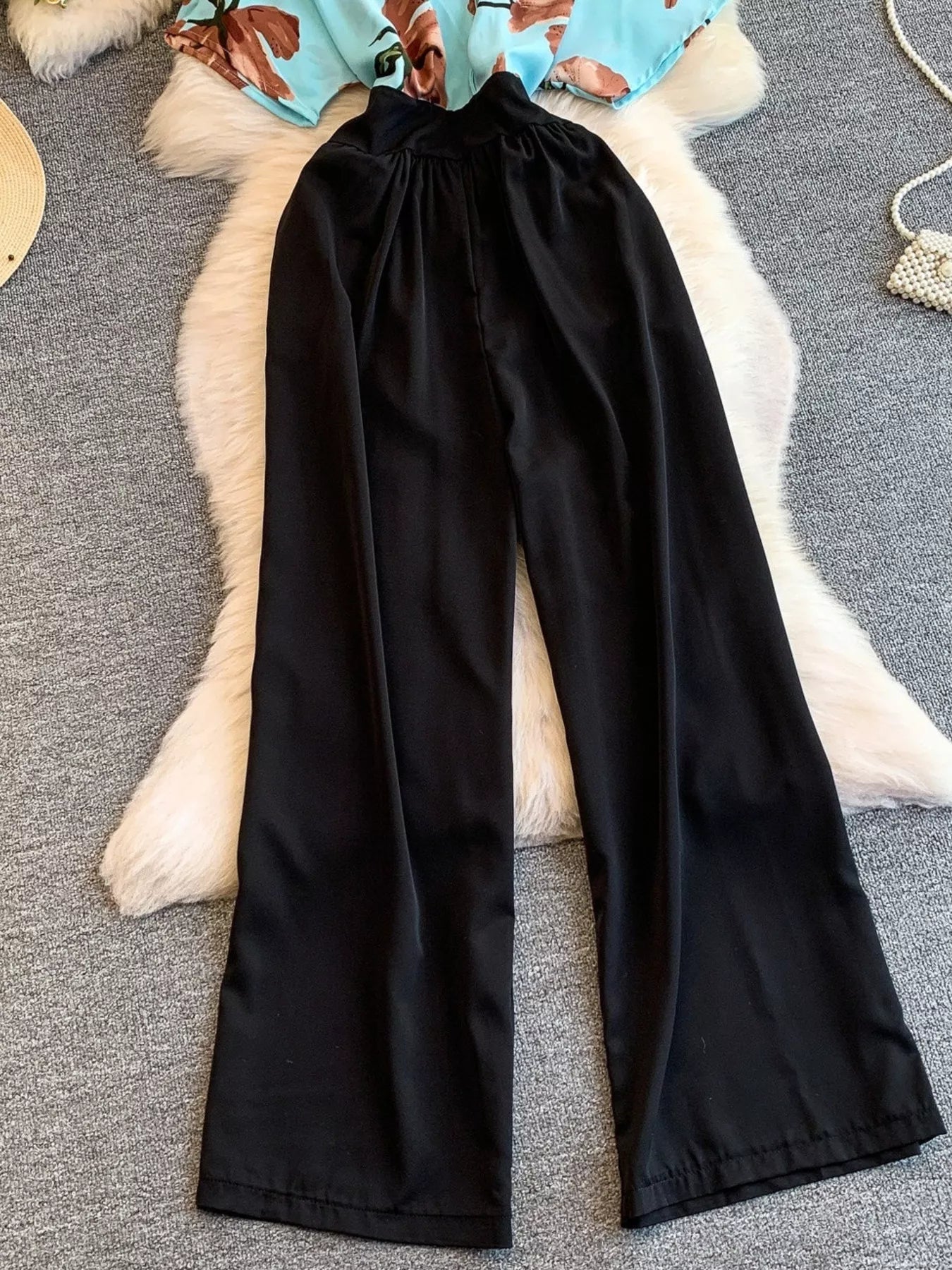 Printed Wide Leg Jumpsuit - cas7m