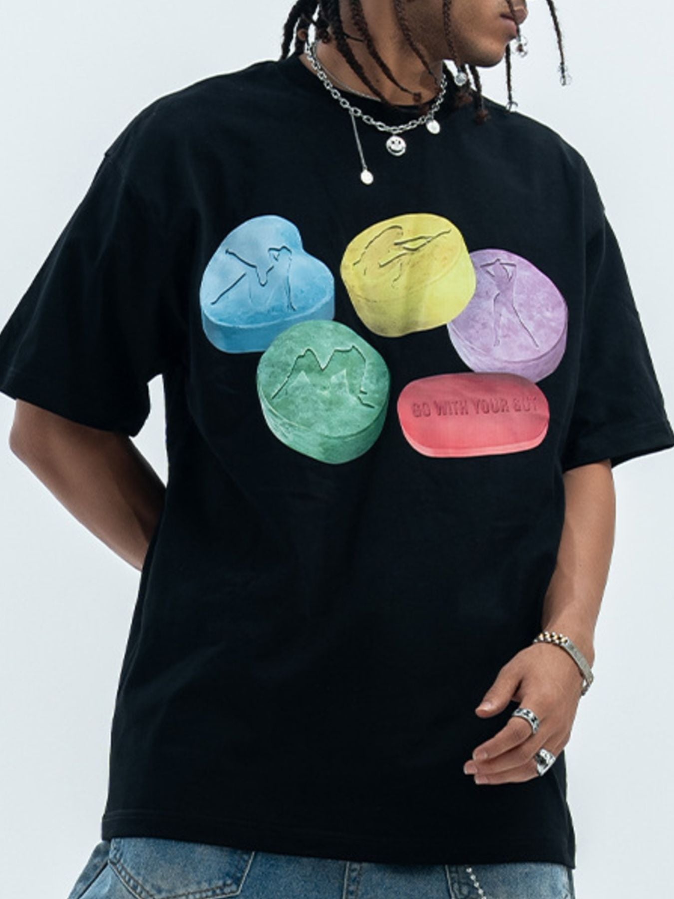 Men's Graphic Round Neck T-Shirt - cas7m