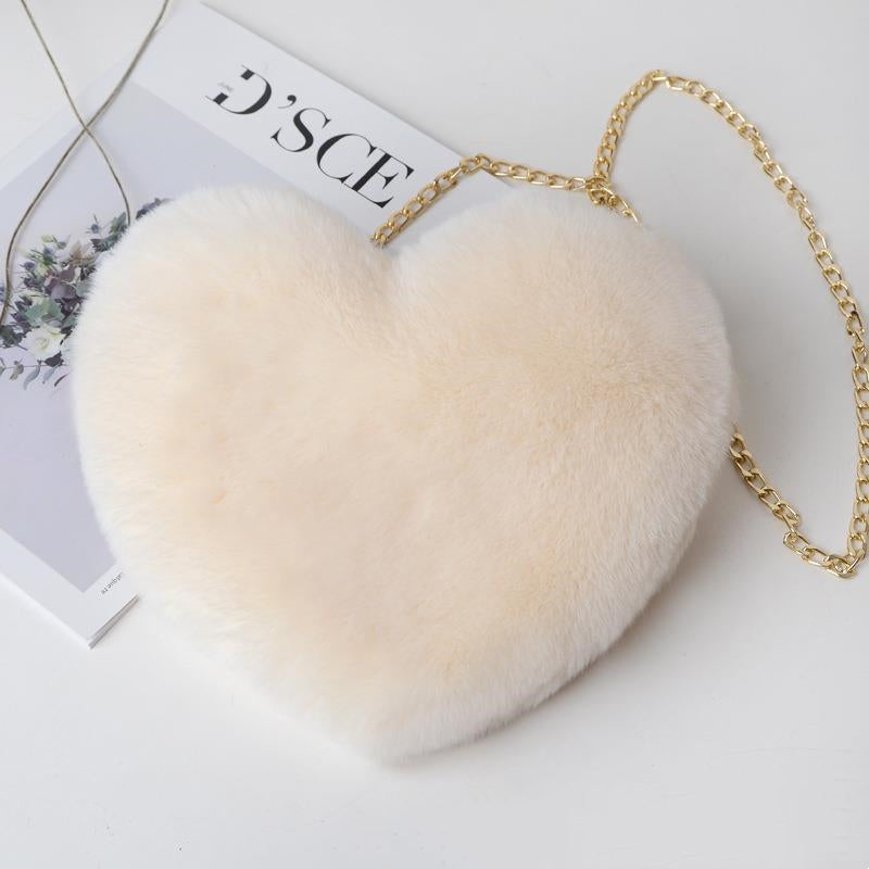 Love Bags For Women Plush Chain Shoulder Bags Valentine's Day Party Bag - cas7m