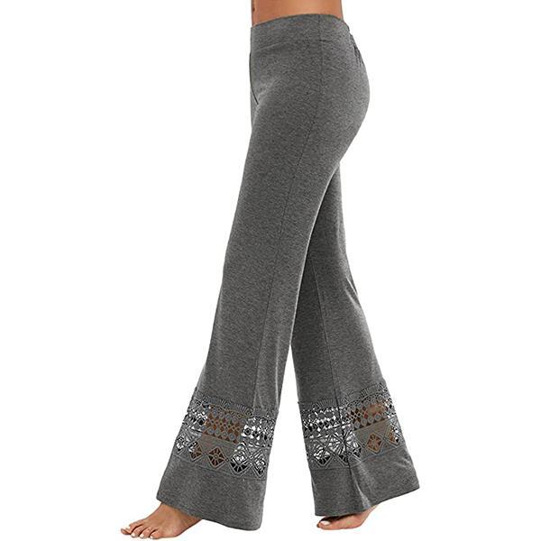 Plus Size Women's Casual Lace Flare Leg Pants