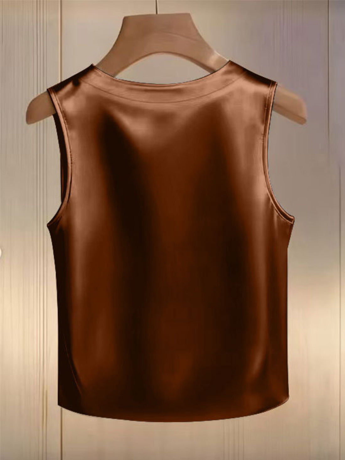 Pearl Embellished Satin Tank Top - cas7m