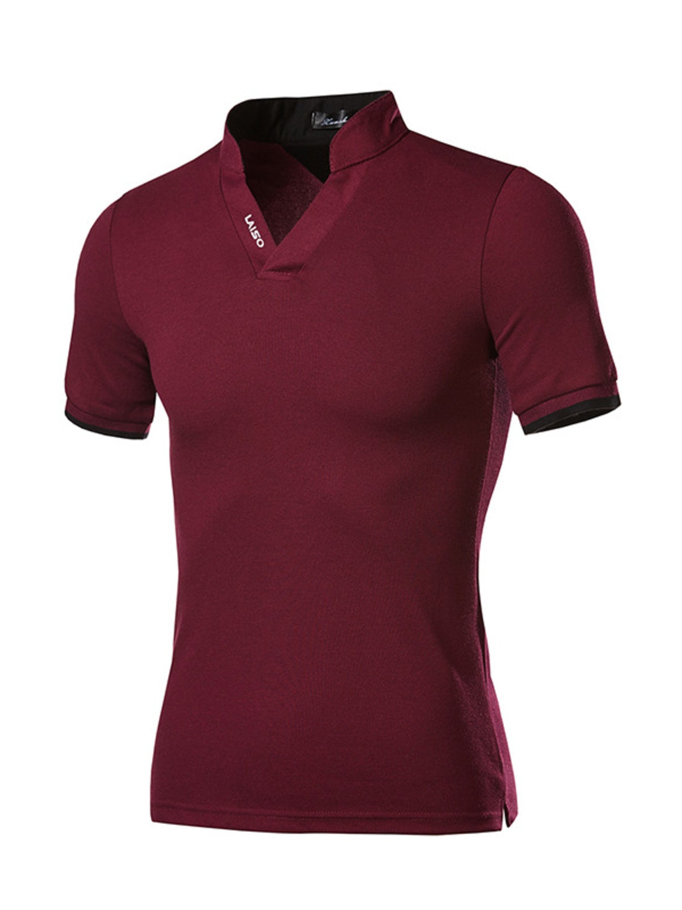 Men's Plus Size Notched Short Sleeve Top - cas7m