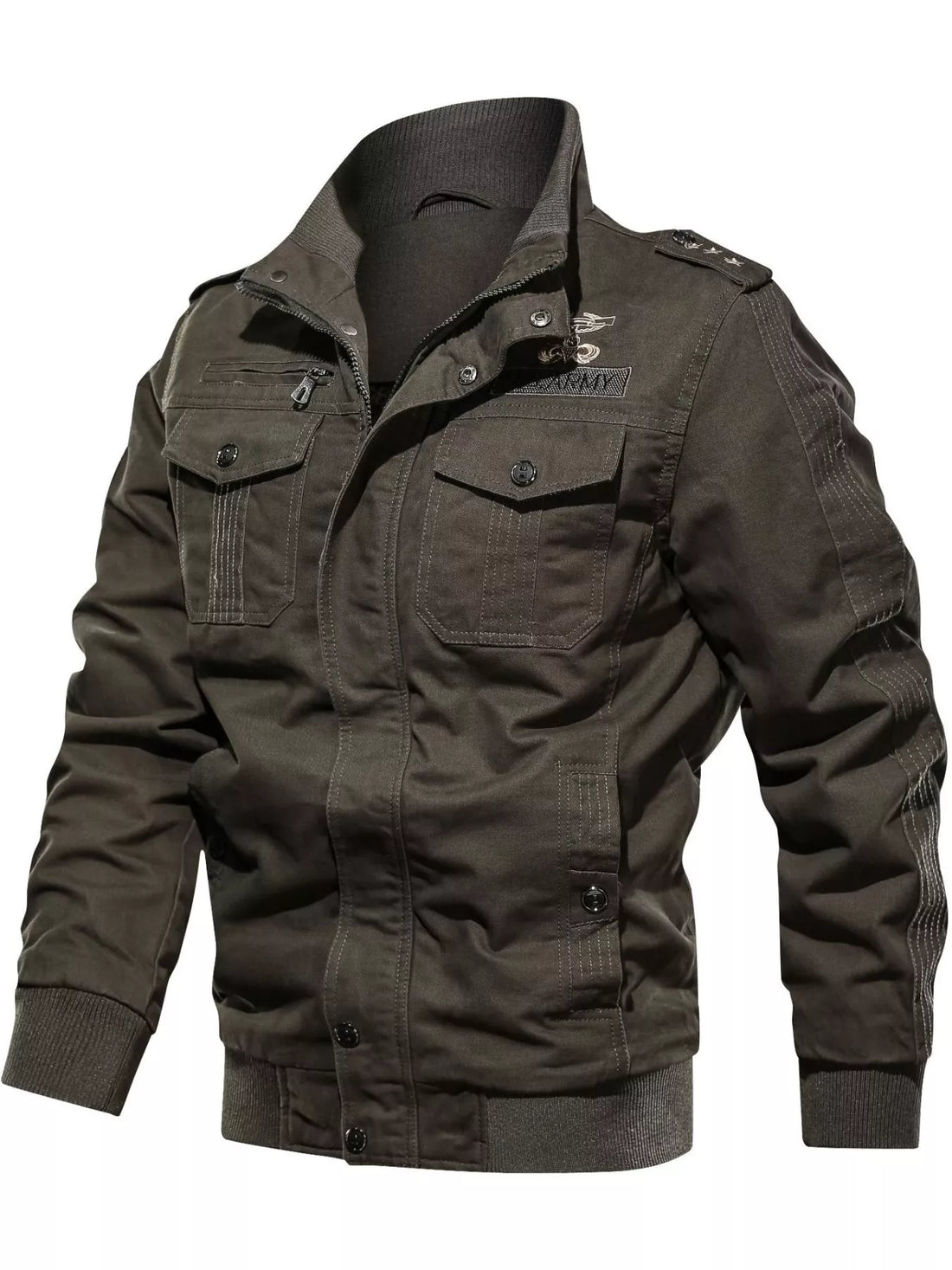 Men's Plus Size Zip Up Lightweight Bomber Jacket - cas7m