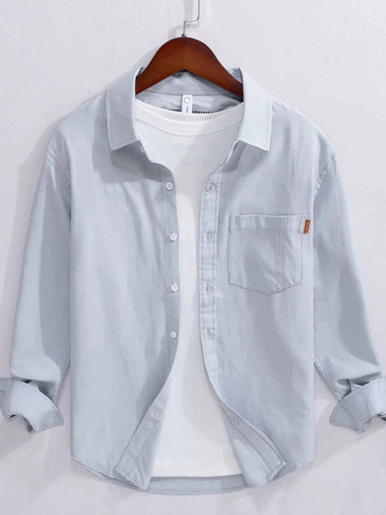 Men's Button Up Long Sleeve Shirt - cas7m