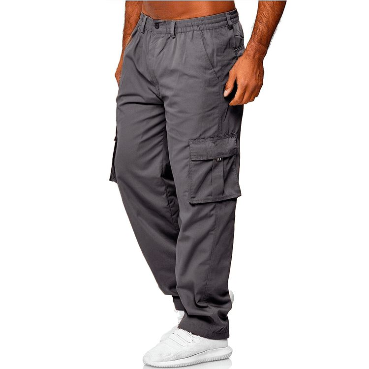 Men's Casual Multi-pocket Loose Straight Cargo Pants - cas7m