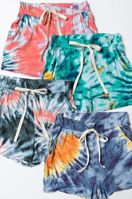 BiBi Tie Dye Print Casual Shorts - cas7m